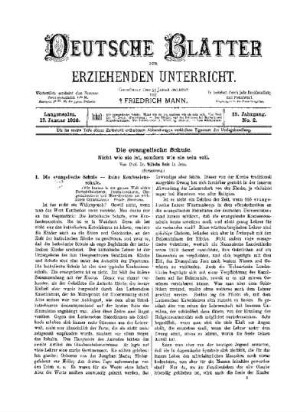 Die evangelische Schule : nicht wie sie ist, sondern wie sie sein soll ; (Fortsetzung)
