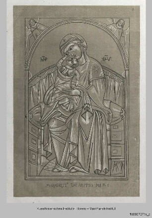 Thronende Madonna mit Kind und zwei Engeln (nach einem Bild der ehemaligen Sammlung Ramboux, heute im Budapester Szépmüvészeti Múzeum)
