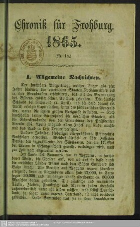 14.1865: Chronik von Frohburg und Umgebung