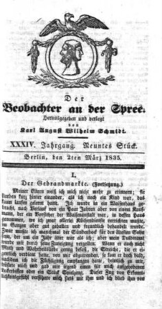 9. Stueck, 2. Maerz 1835