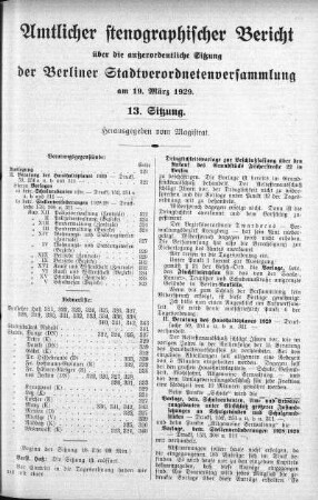 Sitzung 13, 19. März 1929