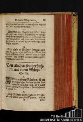 Von etlichen sonderbahren und raren Müntz-Sorten.