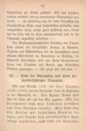 12. Ende der Rheinpfalz und Ende der hundertjährigen Drangsale