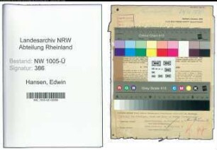 Entnazifizierung Edwin Hansen , geb. 18.09.1891 (Geschaeftsfuehrer)