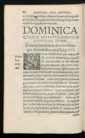 Dominica Quarta Adventus, Concio In Epistolam ...