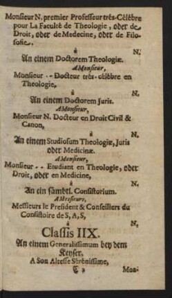 Classis IIX. [i.e.VIII]