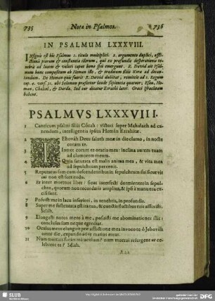 In Psalmum LXXXVIII.[i.e. LXXXVII.] Psalmus LXXXVIII. [i.e. LXXXVII.]
