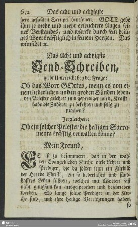 Das Acht und achtzigste Send-Schreiben