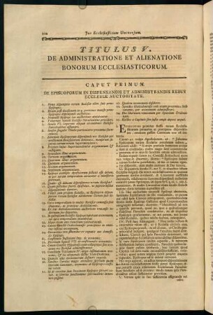 102-115, Titulus V. De Administratione Et Alienatione Bonorum Ecclesiasticorum.