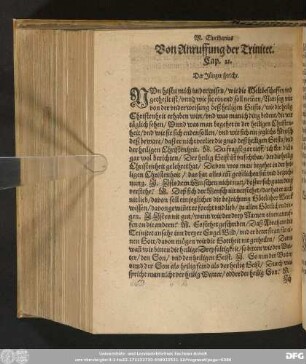 Von Anruffung der Trinitet. Cap. 21.