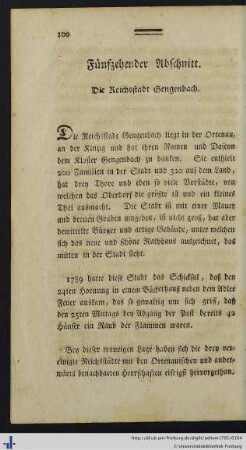 Fünfzehender Abschnitt. Die Reichsstadt Gengenbach.