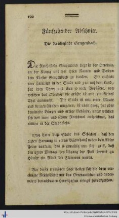 Fünfzehender Abschnitt. Die Reichsstadt Gengenbach.