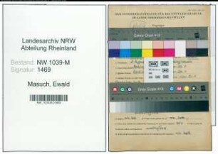 Entnazifizierung Ewald Masuch , geb. 08.08.1914 (Maurer)