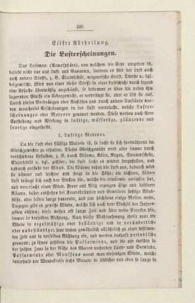Eilfte Abtheilung. Die Lufterscheinungen