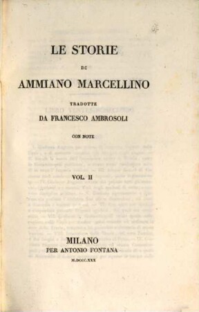 Le Storie di Ammiano Marcellino : Con Note, 2