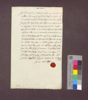 Revers des Franz Benedikt von Andlau bei seiner Einsetzung in eine Basler Domherrnpfründe.