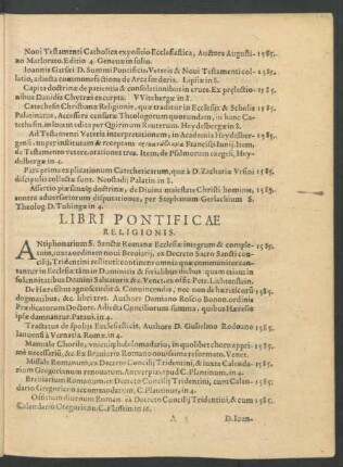 Libri Pontificiae Religionis.