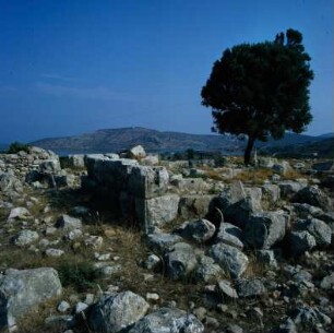 Griechenland. Insel Leros, Paläokastro im Süden der Insel. Burg, Wehranlage aus hellenistischer Zeit