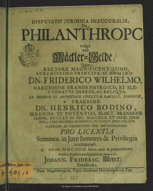 De philanthropo