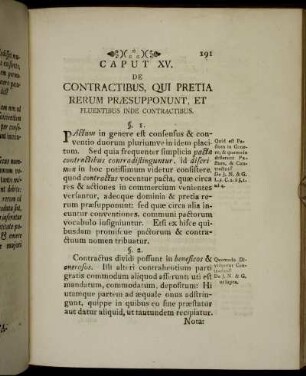 Caput XV. De Contractibus, Qui Pretia Rerum Præsupponunt, Et Fluentibus Inde Contractibus.