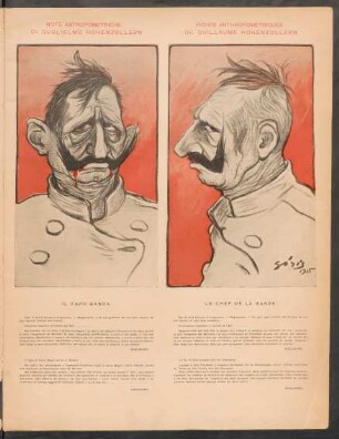 Note antropometriche di Gugliemo Hohenzollern - Fiches anthropométriques de Guillaume Hohenzollern