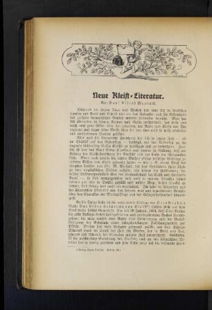 Neue Kleist-Literatur