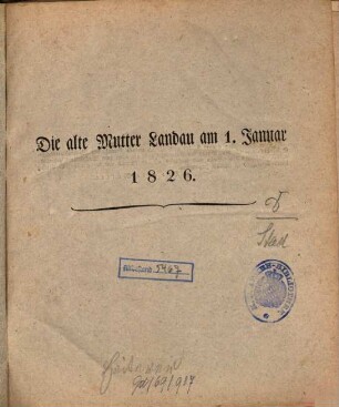 Landauer Wochenblatt. 1826