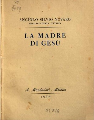 La madre di Gesù : [Versi]