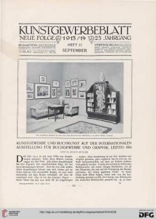 Kunstgewerbe und Buchkunst auf der internationalen Ausstellung für Buchgewerbe und Graphik, Leipzig 1914