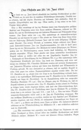 Das Gefecht am 29./30. Juni 1916