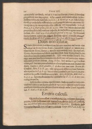 Erroris calculi. - Excusionis seu Ordinis.