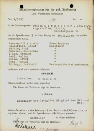 Schneider, Frieda