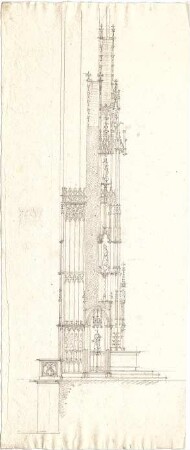 Lange, Ludwig; München; Frauenkirche, Regotisierung - Entwurf für einen neugotischen Hochaltar (Schnitt)