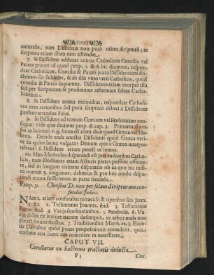 Caput VII. Corollaria ex hactenus tracatis deducta.