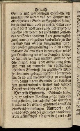 Der erste Einwurff. - Zehender Einwurff.