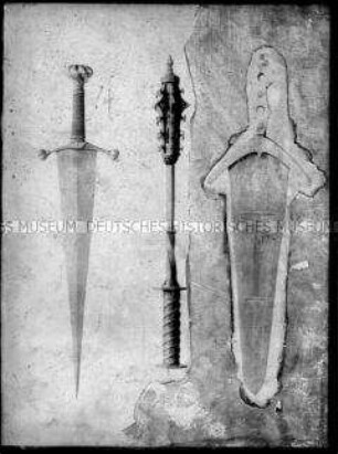 Streitkolben, Cinquedea und Schweizer Dolch