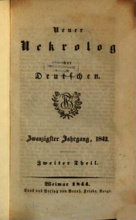 Neuer Nekrolog der Deutschen. 20,2. 1842 (1844)