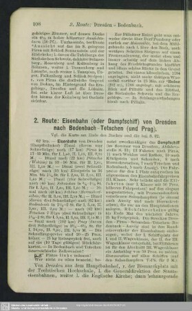 2. Route: Eisenbahn (oder Dampfschiff) von Dresden nach Bodenbach-Tetschen (und Prag)