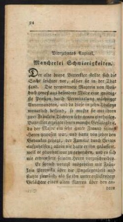 Vierzehntes Kapitel. Mancherlei Schwierigkeiten.