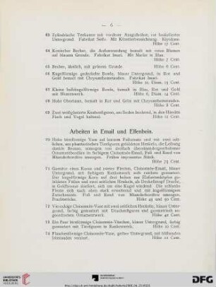 Arbeiten in Email und Elfenbein (Nr. 70-90)