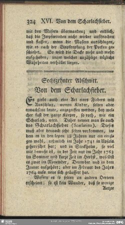 Sechszehnter Abschnitt. Von dem Scharlachfieber