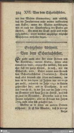 Sechszehnter Abschnitt. Von dem Scharlachfieber