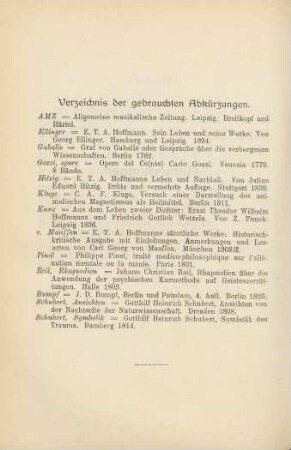 Verzeichnis der gebrauchten Abkürzungen