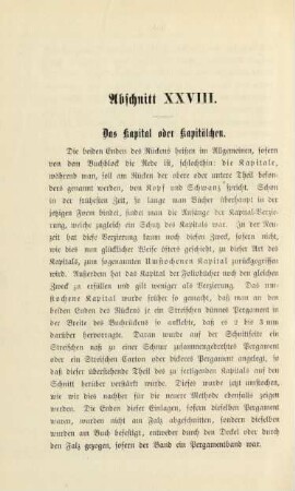 Abschnitt XXVIII. Das Kapital oder Kapitälchen