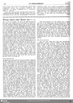 Wenn einer eine Reise tut - -,