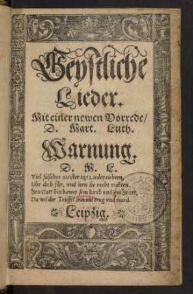 Geystliche Lieder.