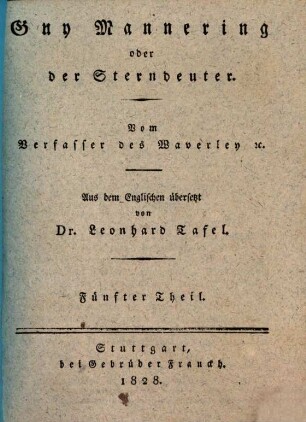 Guy Mannering oder der Sterndeuter, 5