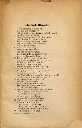 Flos unde Blankflos : (Als Anh.: De vorlorne Sone (Robert d. Teufel) u. De Segheler)