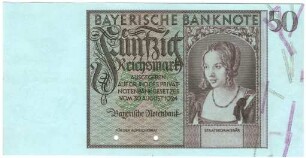 Geldschein, 50 Reichsmark, 30.8.1924