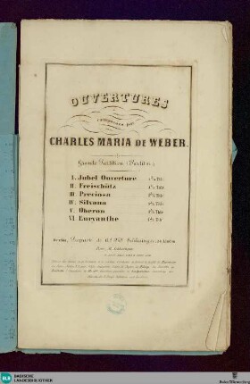 1: Jubel Ouverture : für das grosse Orchester,